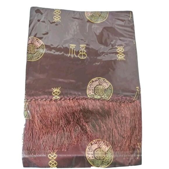 Unbranded Accessories - Women's 100% Silk Scarf Oblong Scarf All Seasons Tassel Multicolor Burgundy
